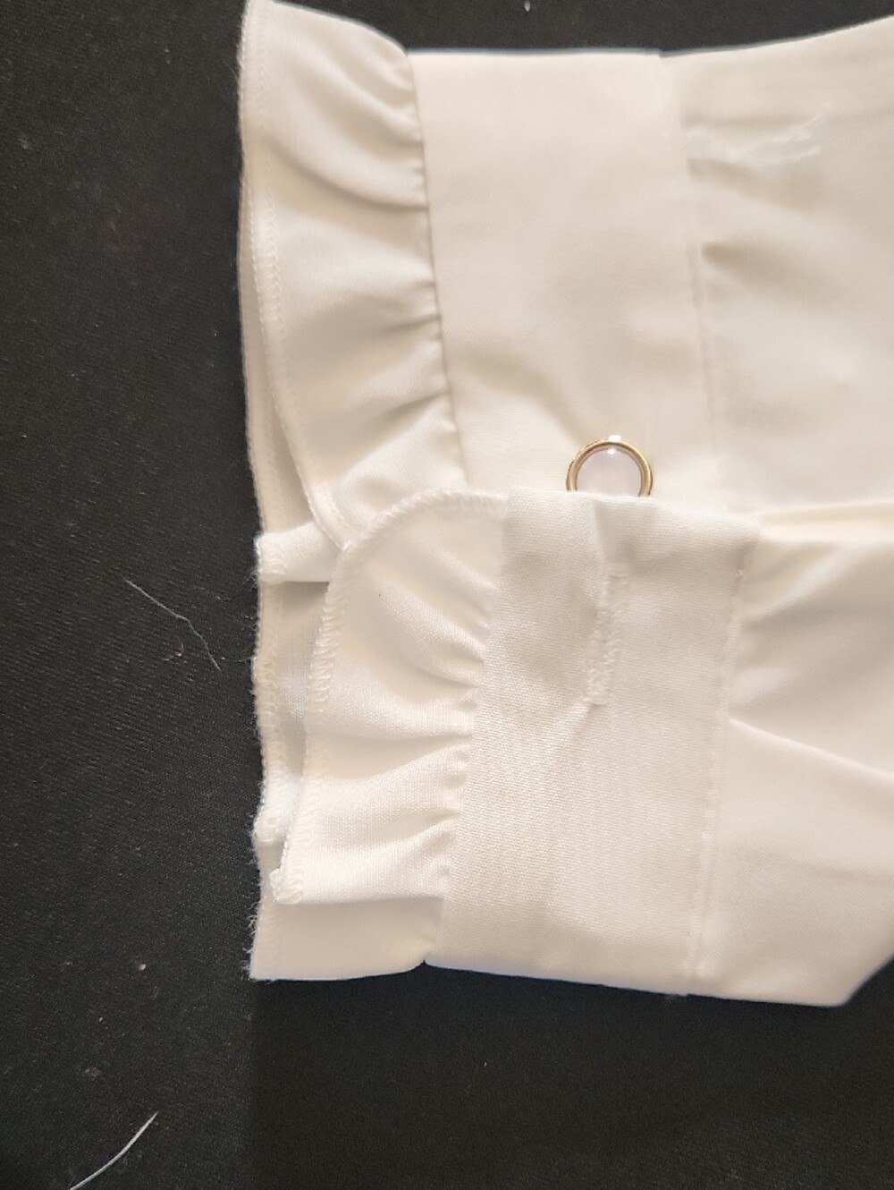 White Ruffled Front Button Blouse - Picture 5 of 7